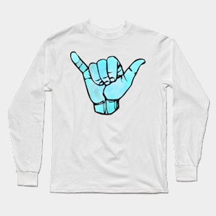 Turquoise Tie Dye Shaka Long Sleeve T-Shirt